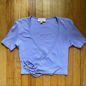 Lisa Says Gah! Lavender Wrap Top